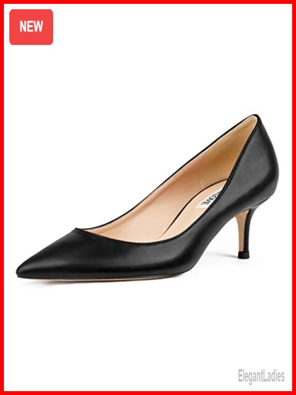 Pointed Toe Kitten Heel PU Pumps Work Shoes Daily Heels